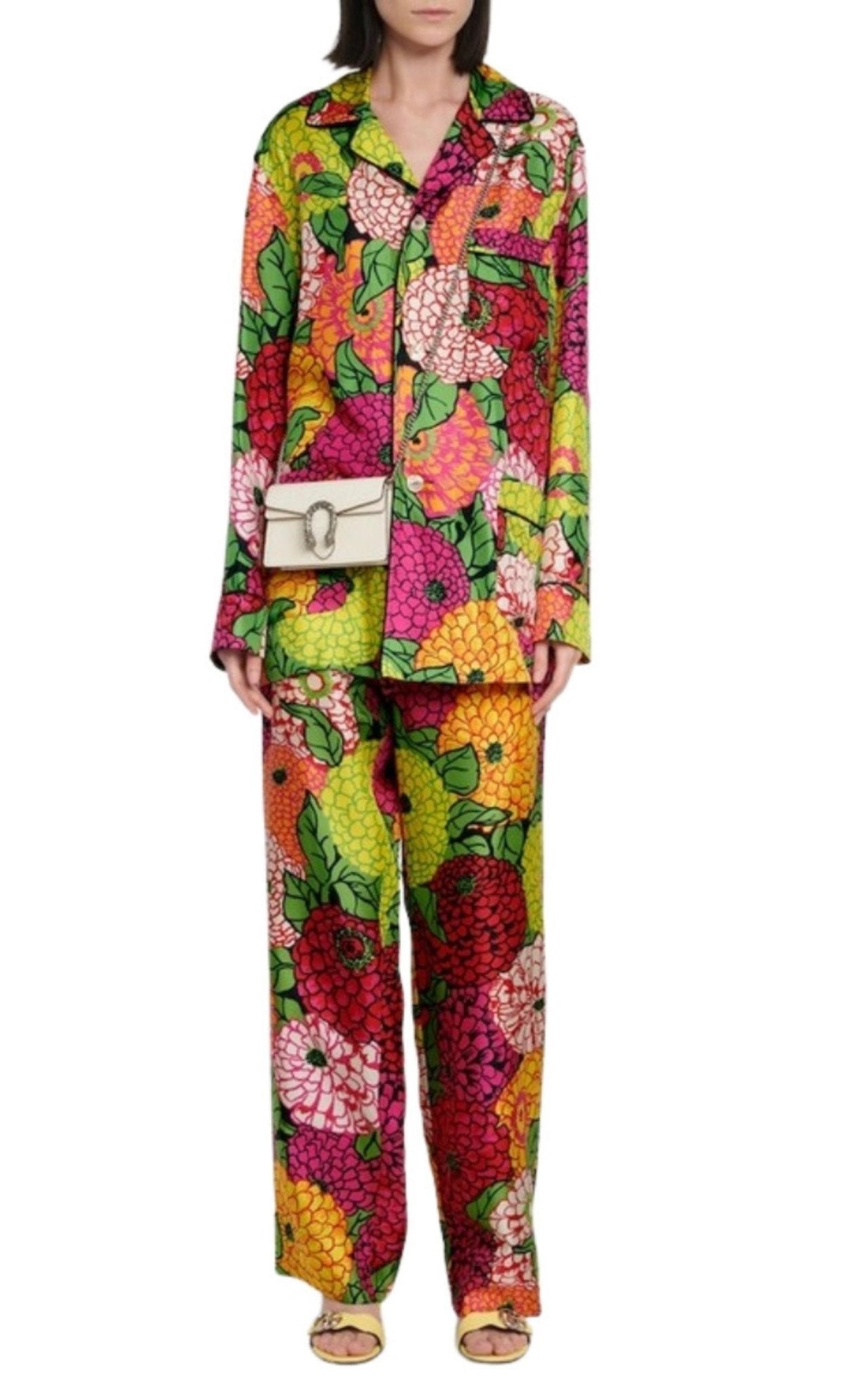 Gucci x Ken Scott Floral Silk Straight Pants - Runway Catalog