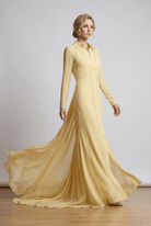 Gucci Yellow Silk Maxi Shirt Dress - Runway Catalog