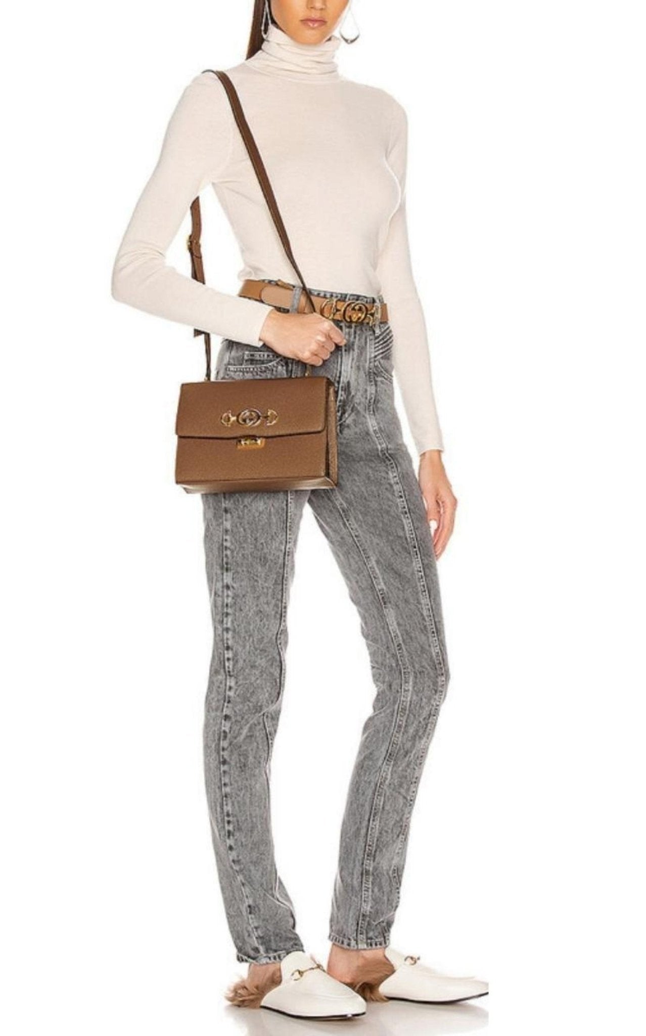 Gucci Zumi Crossbody Bag in Brown