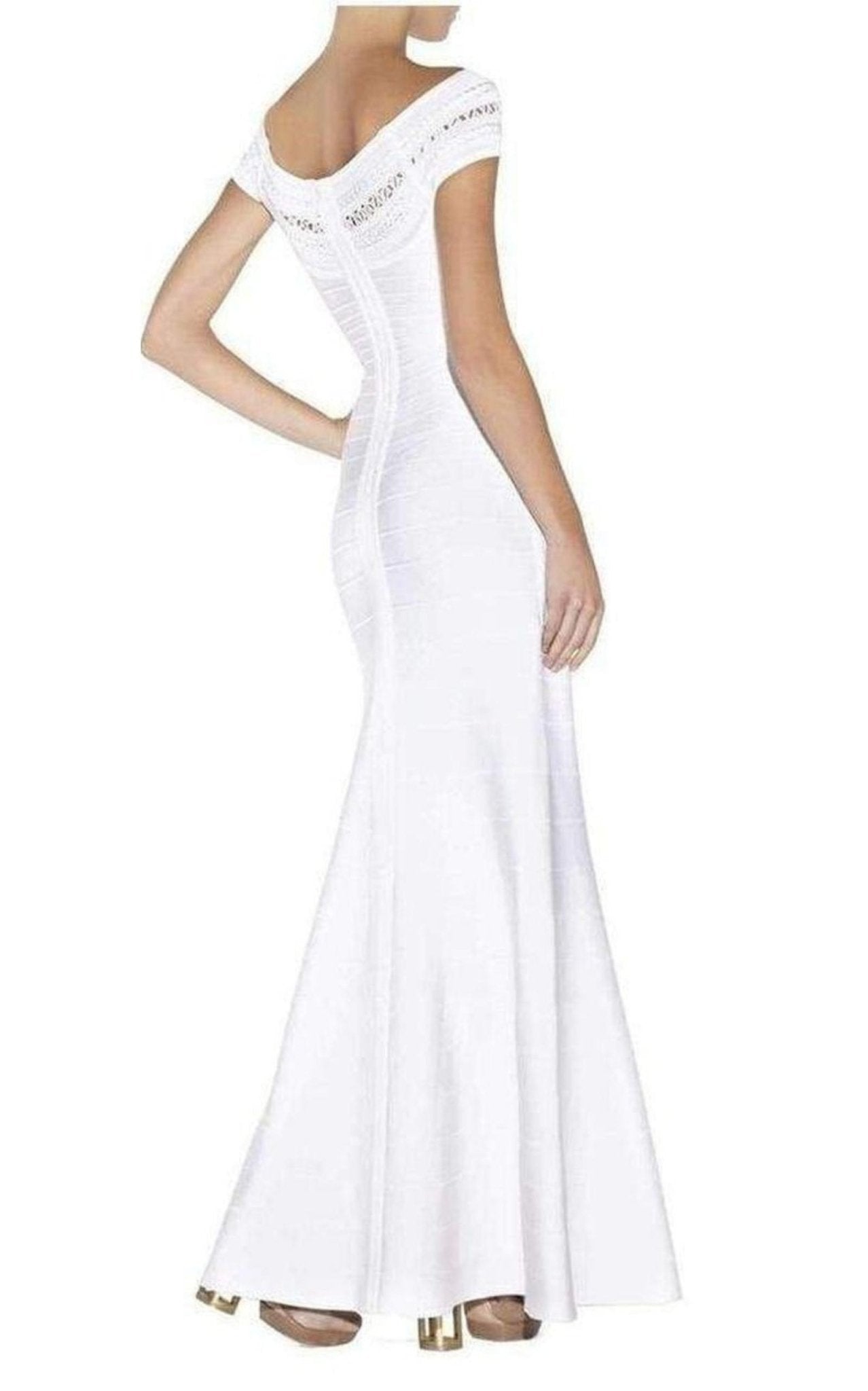 Herve Leger Sophia Braided Ottoman Crochet Gown XS