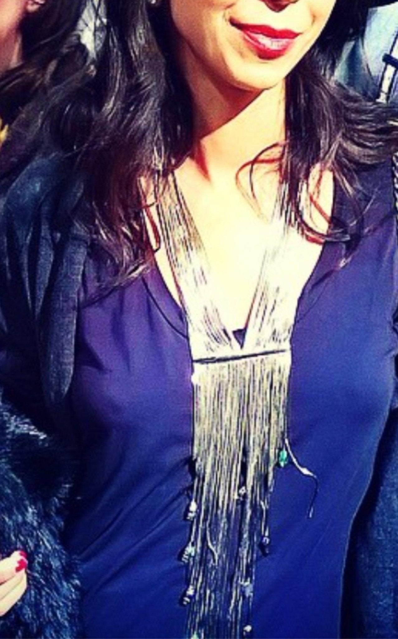 Iosselliani Black Hole Su Multi Thread Fringes Necklace - Runway Catalog