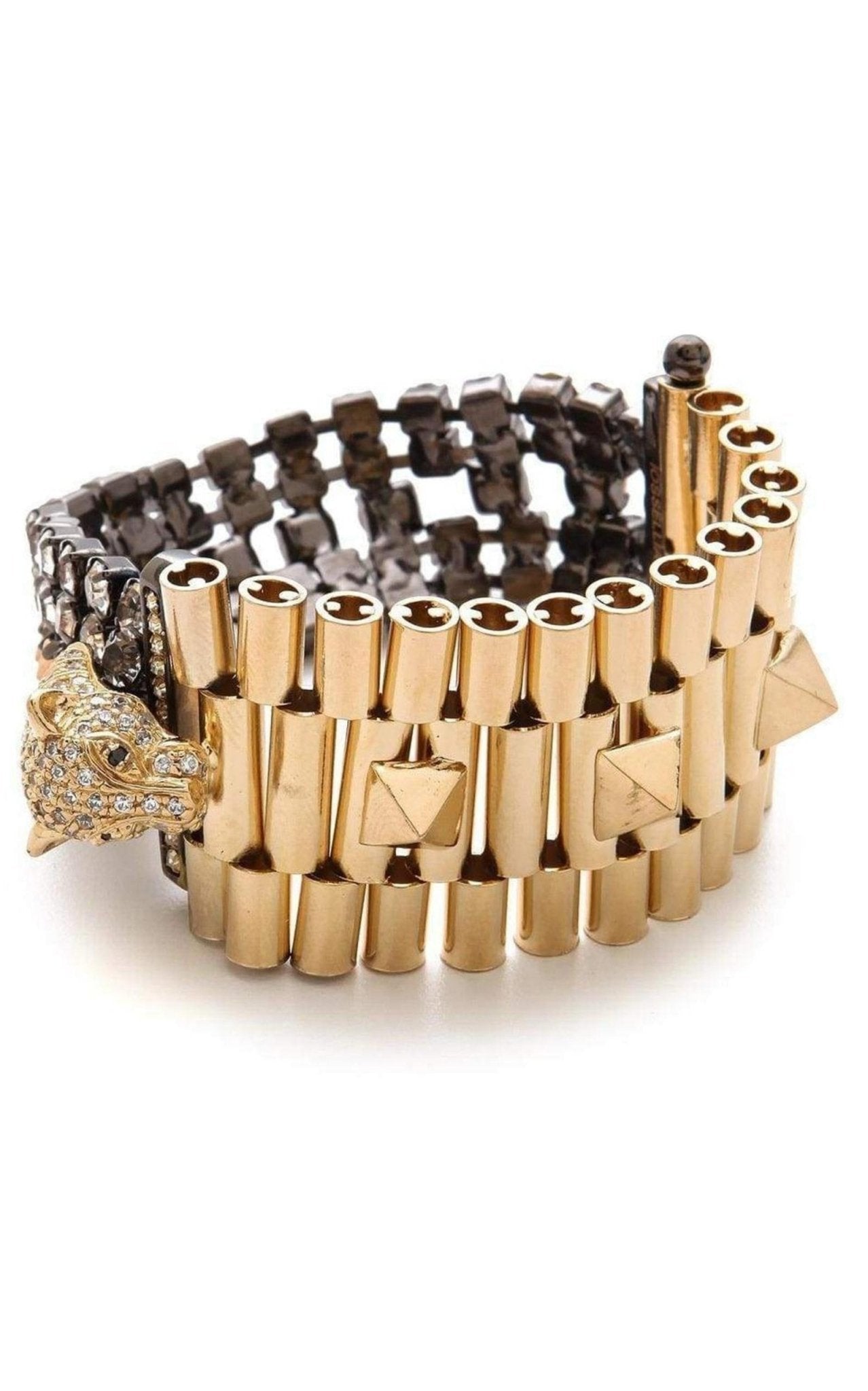 Iosselliani Cheetah Head Crystal Bracelet - Runway Catalog