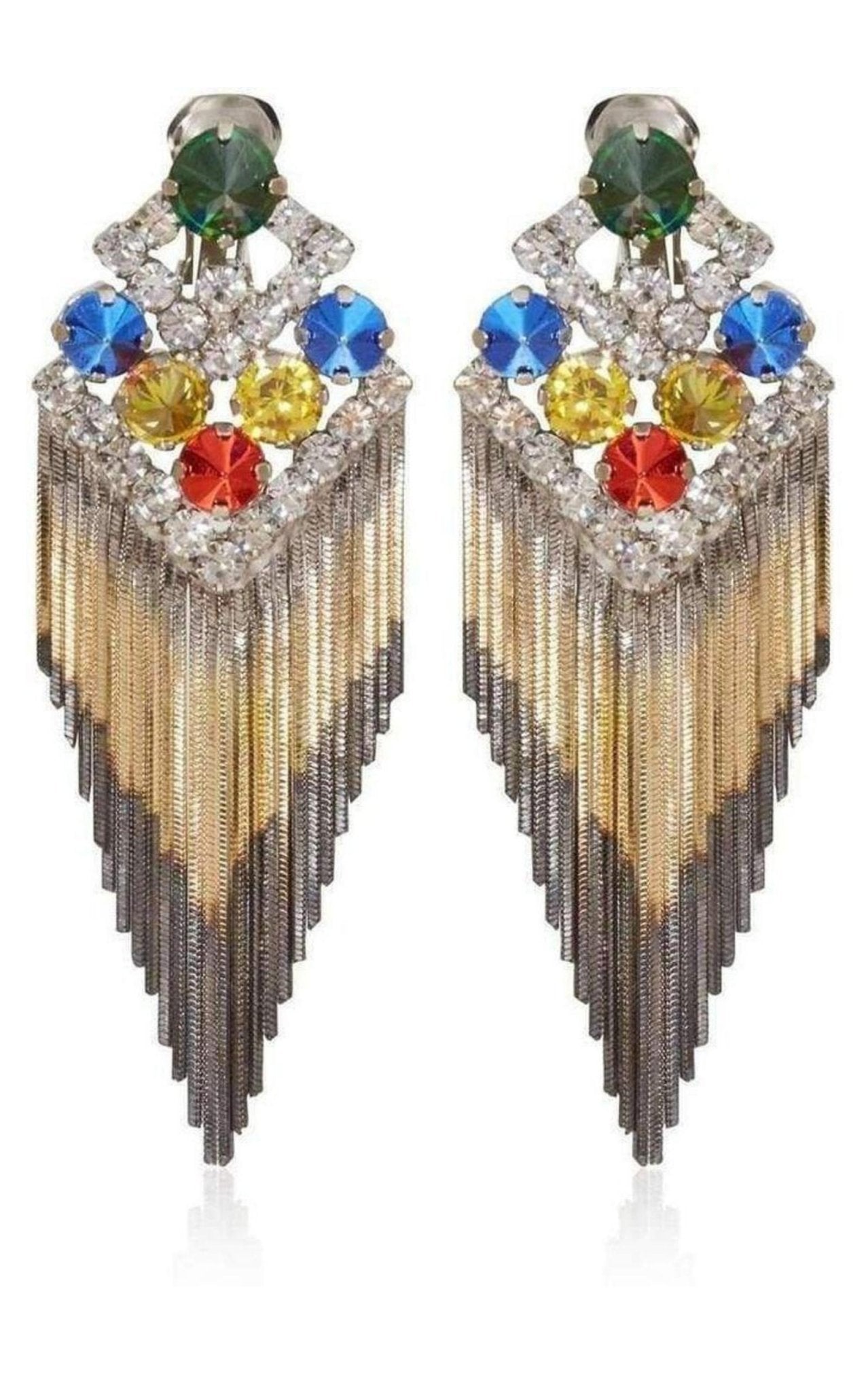 Iosselliani Fringe Mixed Color Earrings - Runway Catalog