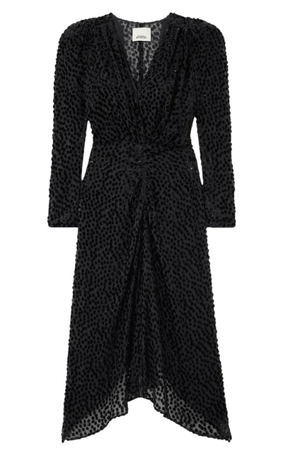 Isabel Marant Maray Metallic Printed Silk Midi Dress - Runway Catalog