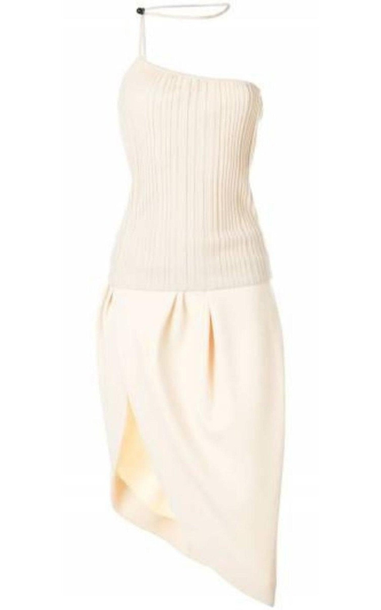 Jacquemus La Bomba Asymmetric Beige Midi Dress – Runway Catalog