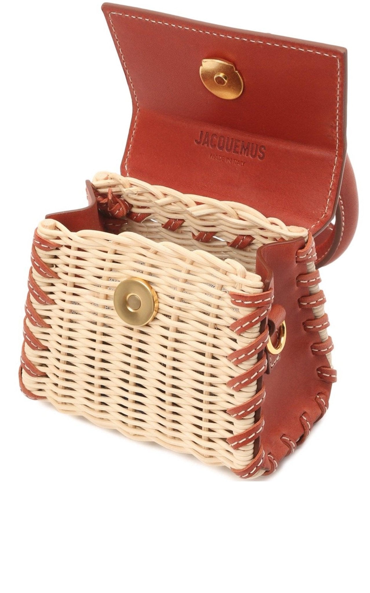 Jacquemus Leather and Rattan Chiquito Mini-Bag in Brown