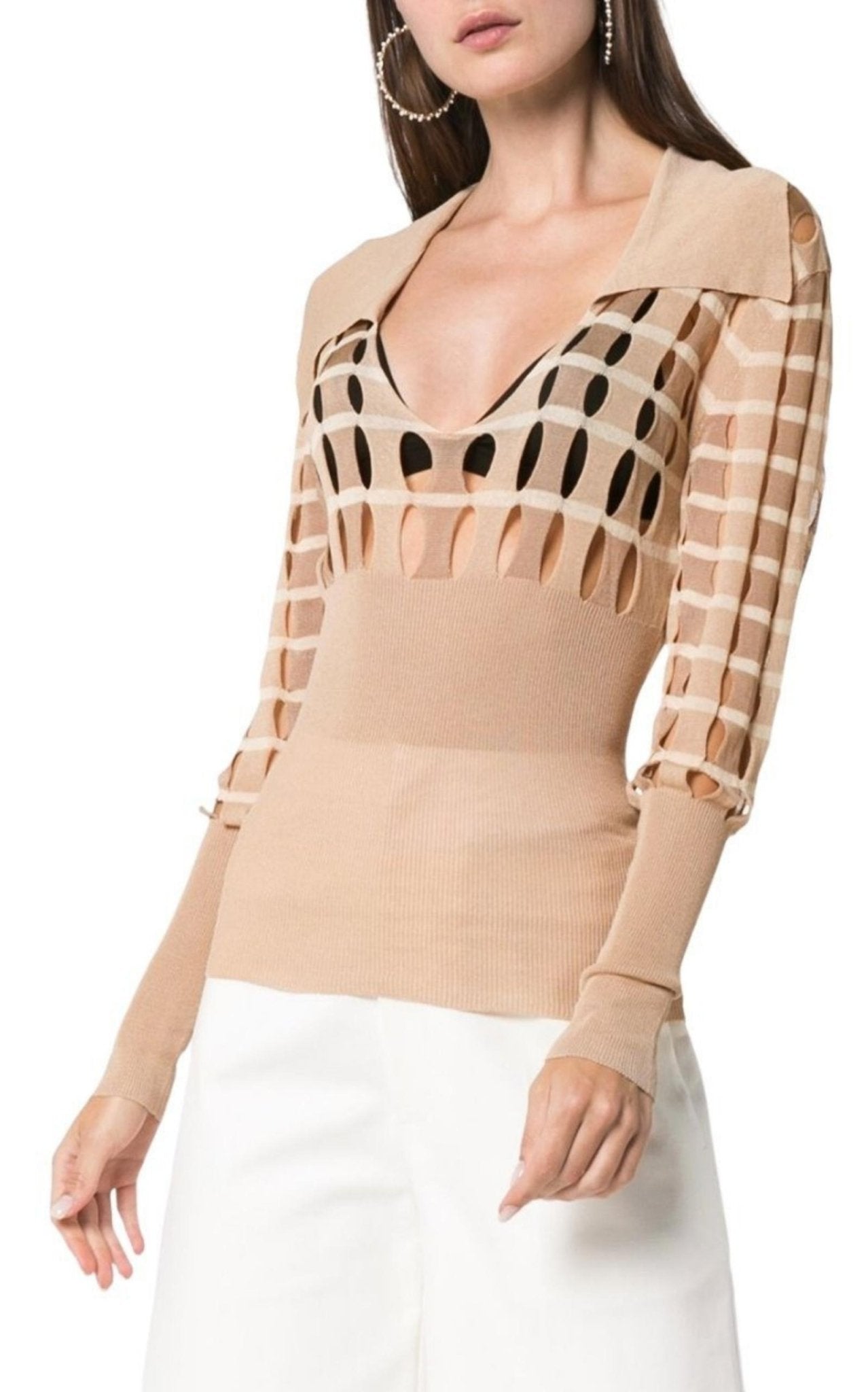 Jacquemus V neck Polo Cut - out Sweater - Runway Catalog