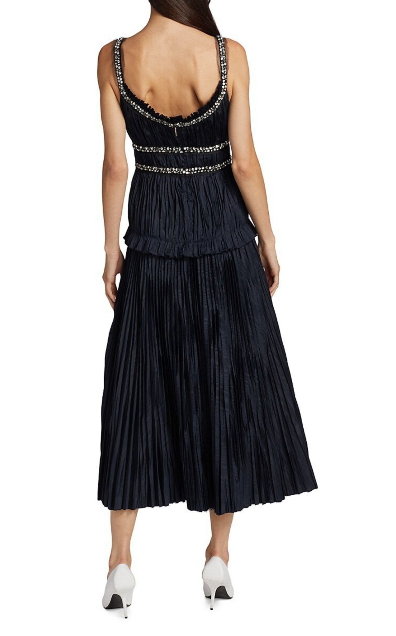 Jason Wu Crystal - Beaded Moire Taffeta Midi Dress - Runway Catalog