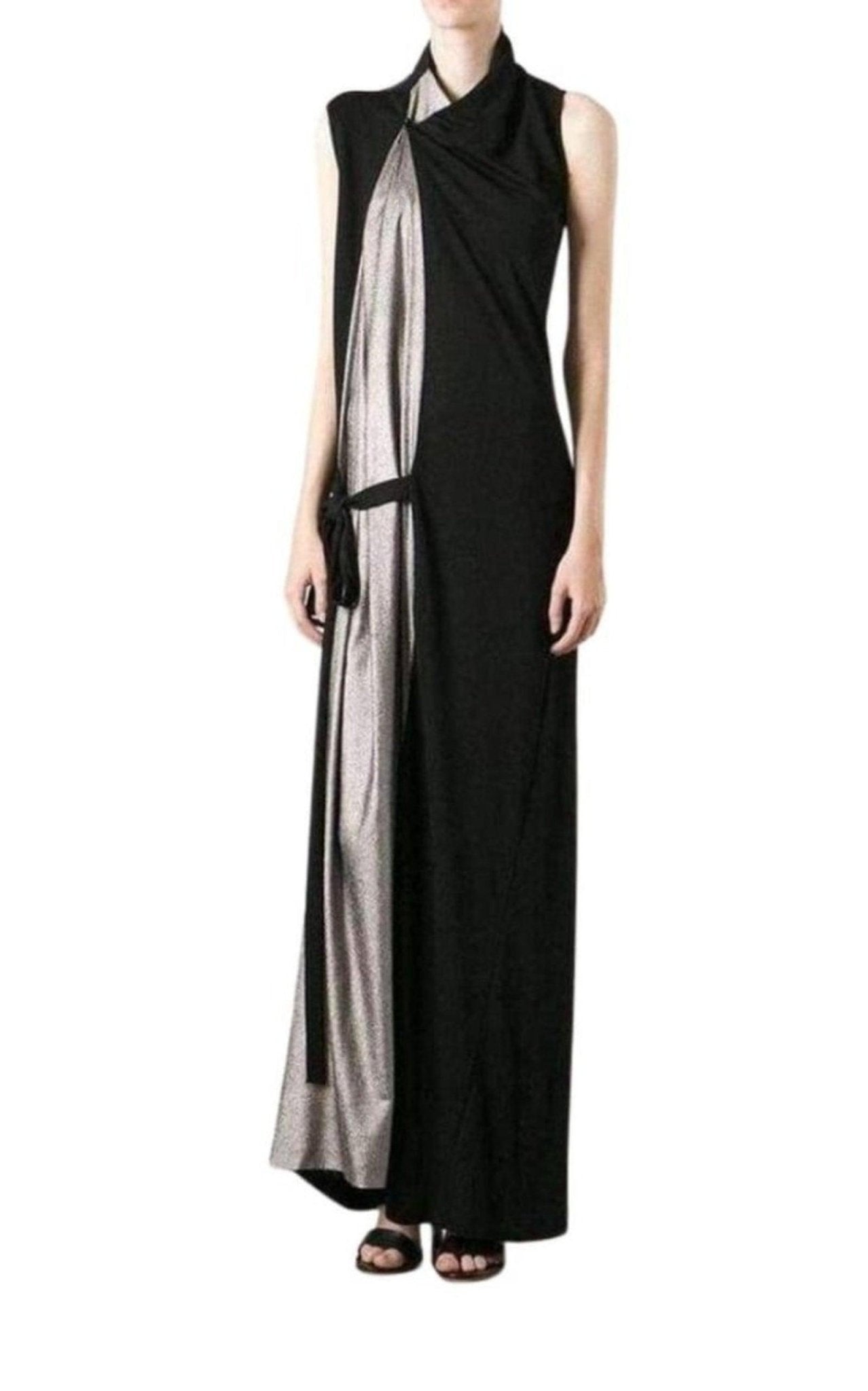 Jean Paul Gaultier Black Metallic Maxi Dress