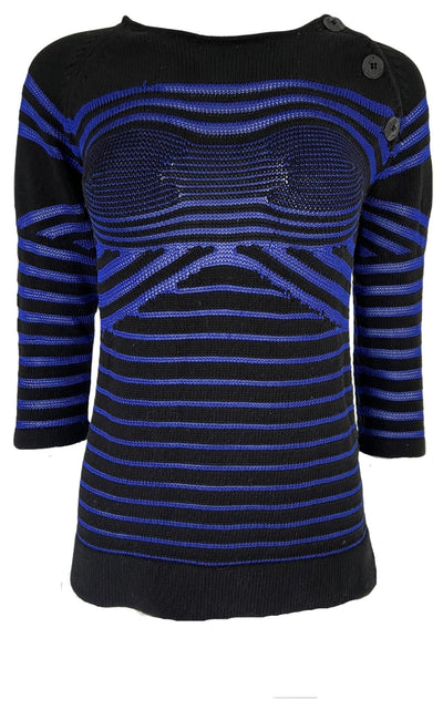 Jean Paul Gaultier Cyber Baba Optical Stripe Sailor Sweater - Runway Catalog