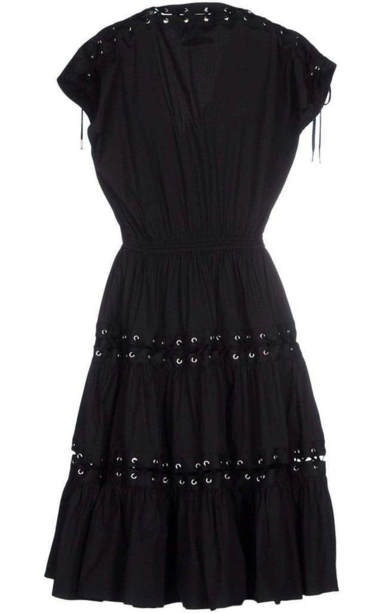 Jean Paul Gaultier Lace Up Panel Black Cotton Dress - Runway Catalog