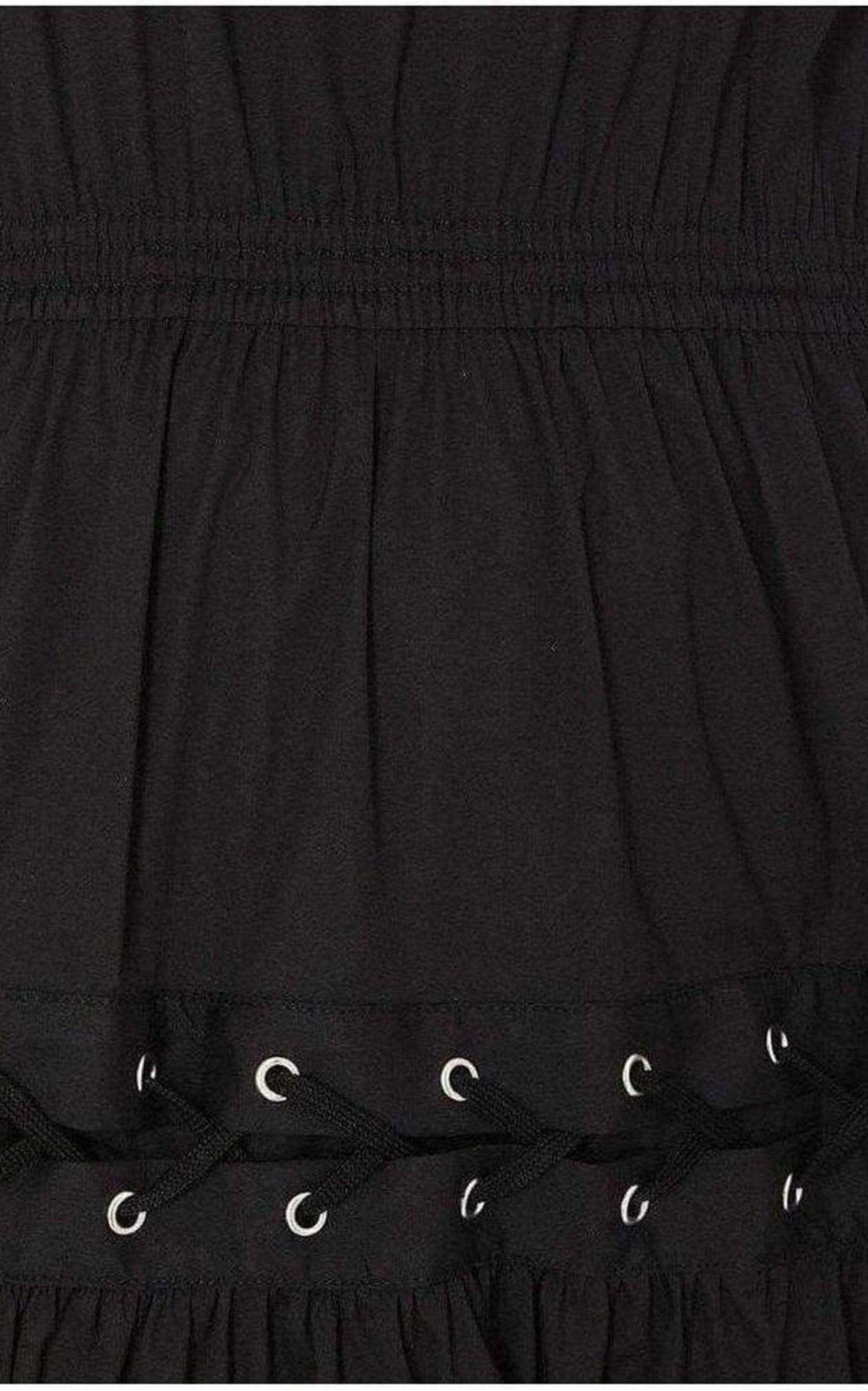 Jean Paul Gaultier Lace Up Panel Black Cotton Dress - Runway Catalog