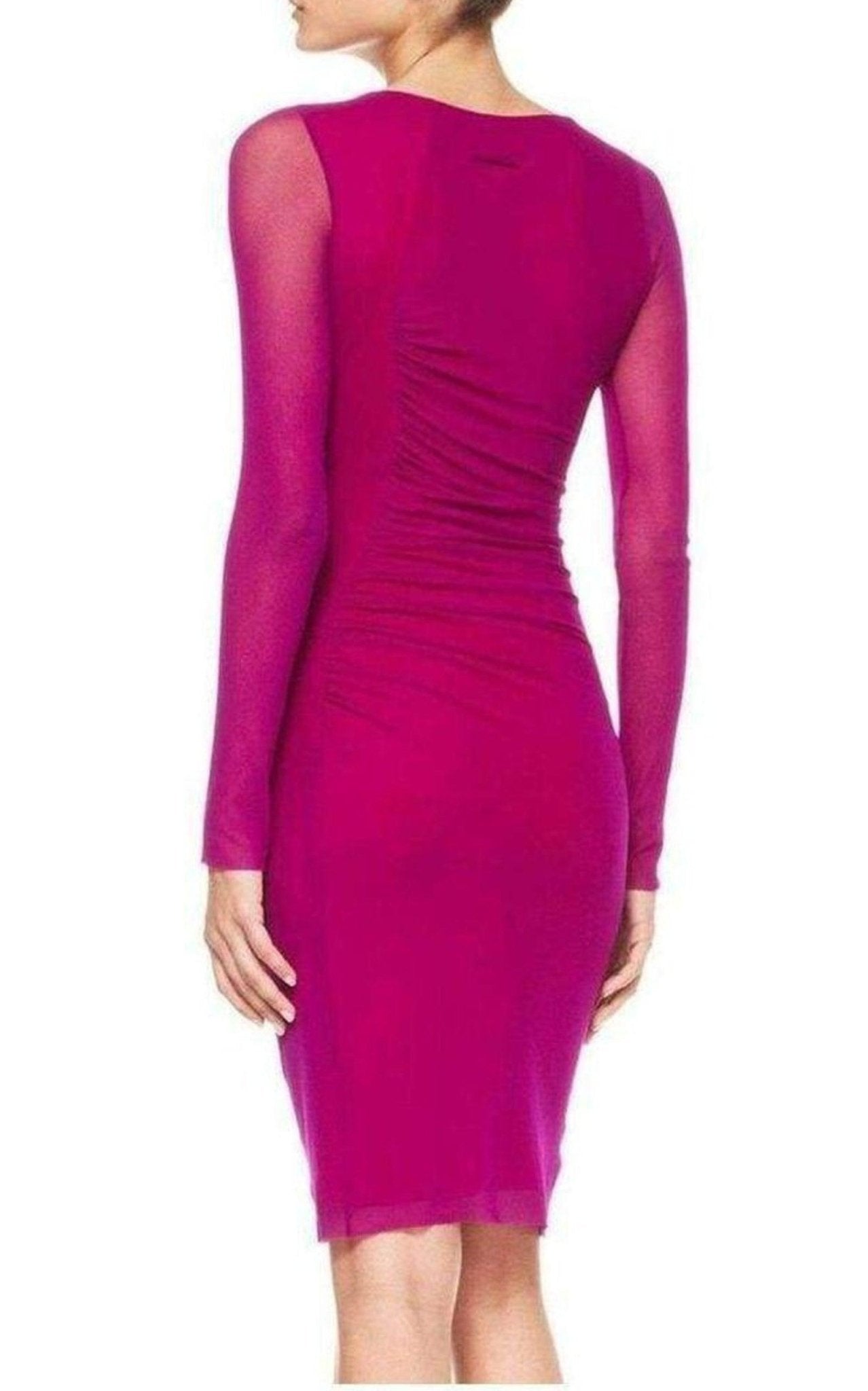 Jean Paul Gaultier Purple Long Sleeve Ruched Waist Tulle Dress - Runway Catalog