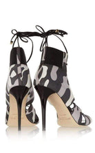 Jimmy Choo Myrtle 100 Camouflage Print Nubuck Sandals - Runway Catalog