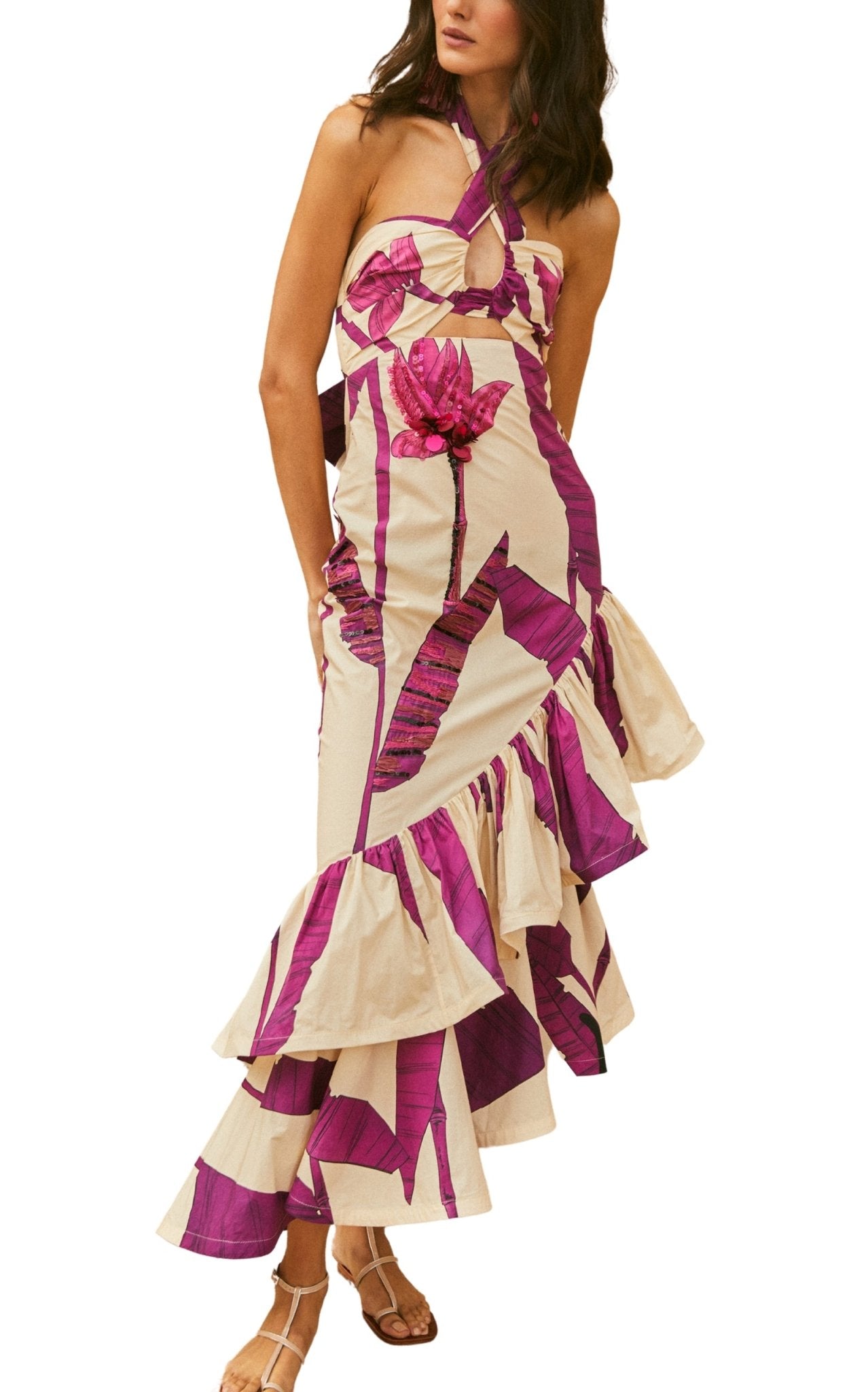Johanna Ortiz Careless Floral Midi Dress