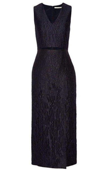 jonathan simkhai black windowpane mesh dress Jonathan Simkhai Jonathan Simkhai Midnight Blue Caviar Slit Dress – Runway  Catalog