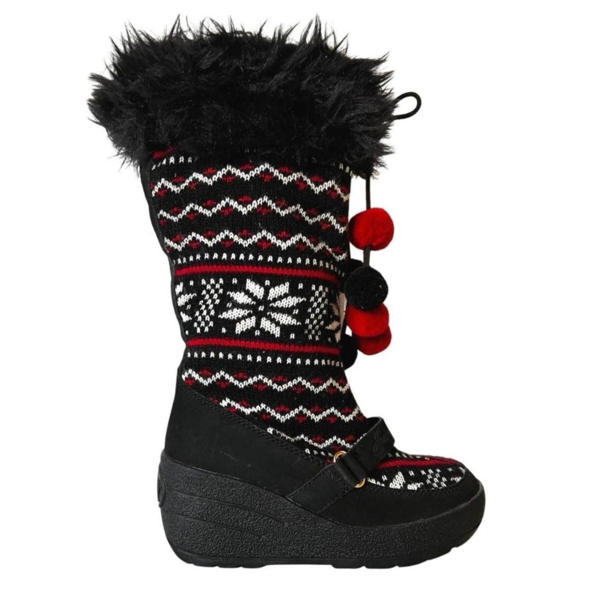 Juicy Couture Red Black White Tall Snow Boots - Runway Catalog