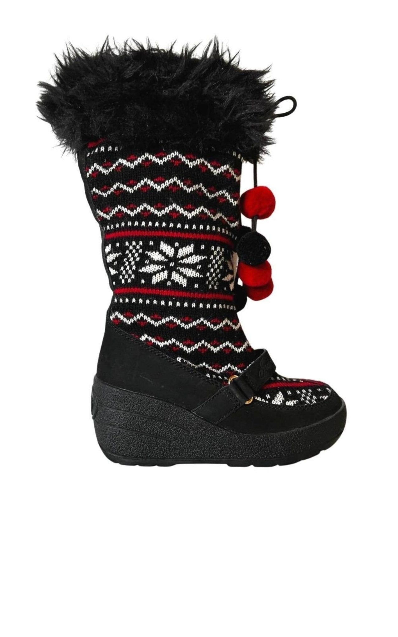 Juicy Couture Red Black White Tall Snow Boots - Runway Catalog