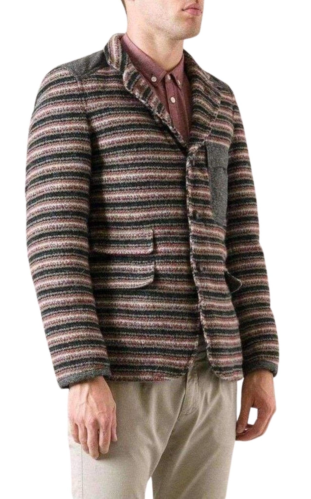 Junya Watanabe x Duvetica Padded Multi-Colored Wool Button-Up