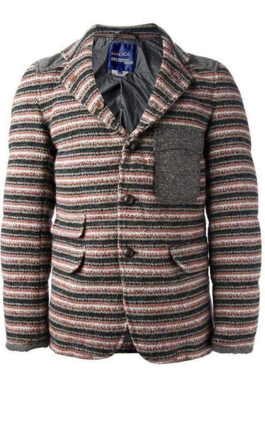 Junya Watanabe x Duvetica Padded Multi-Colored Wool Button-Up