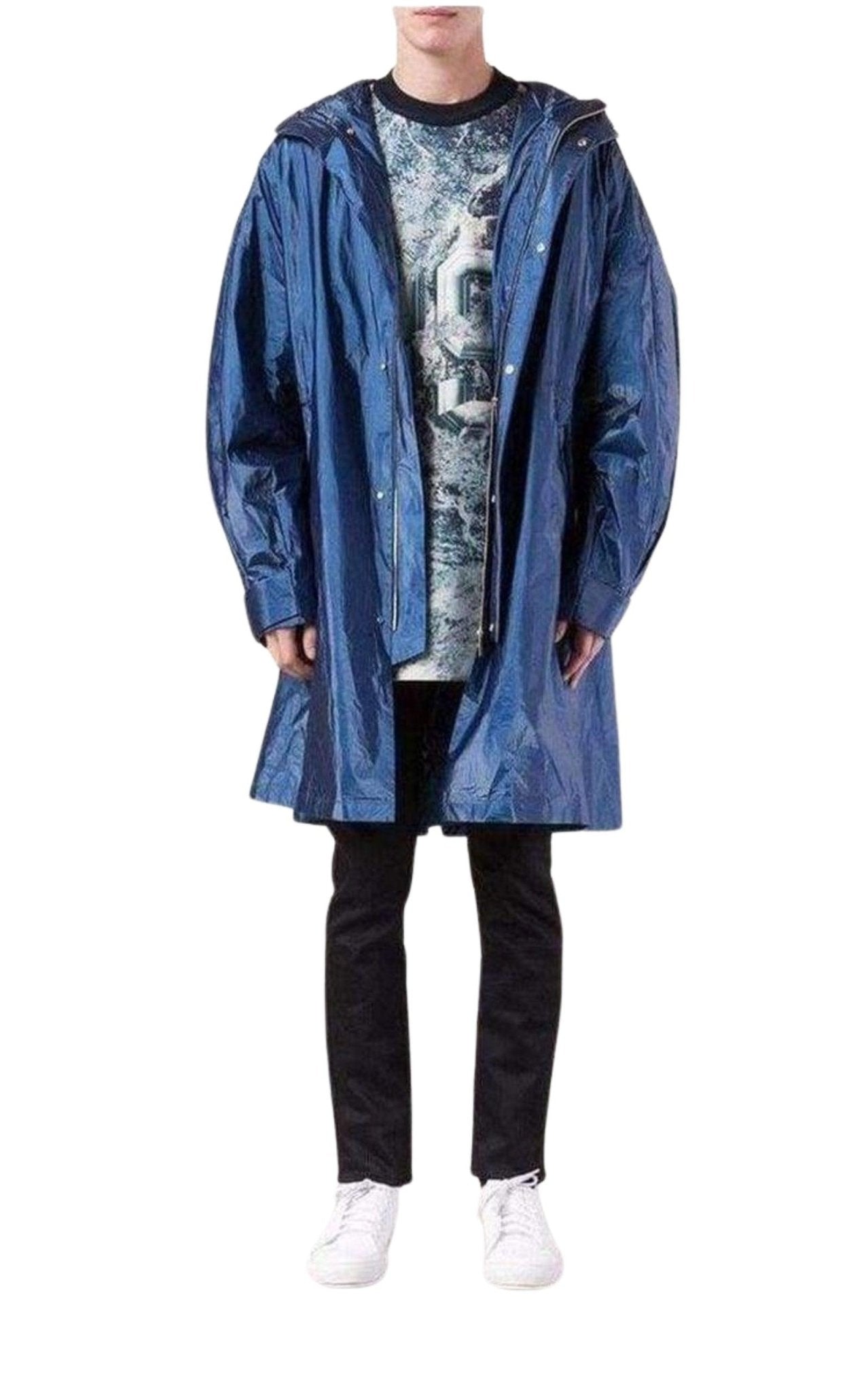 Juun J Blue Oversized Raincoat in Vibrant Blue Color – Runway Catalog