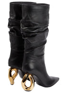 JW Anderson Chain Leather Heeled Boots - Runway Catalog