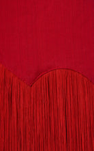 Kilentar jade fringed cotton maxi dress with cascading fringe detailing