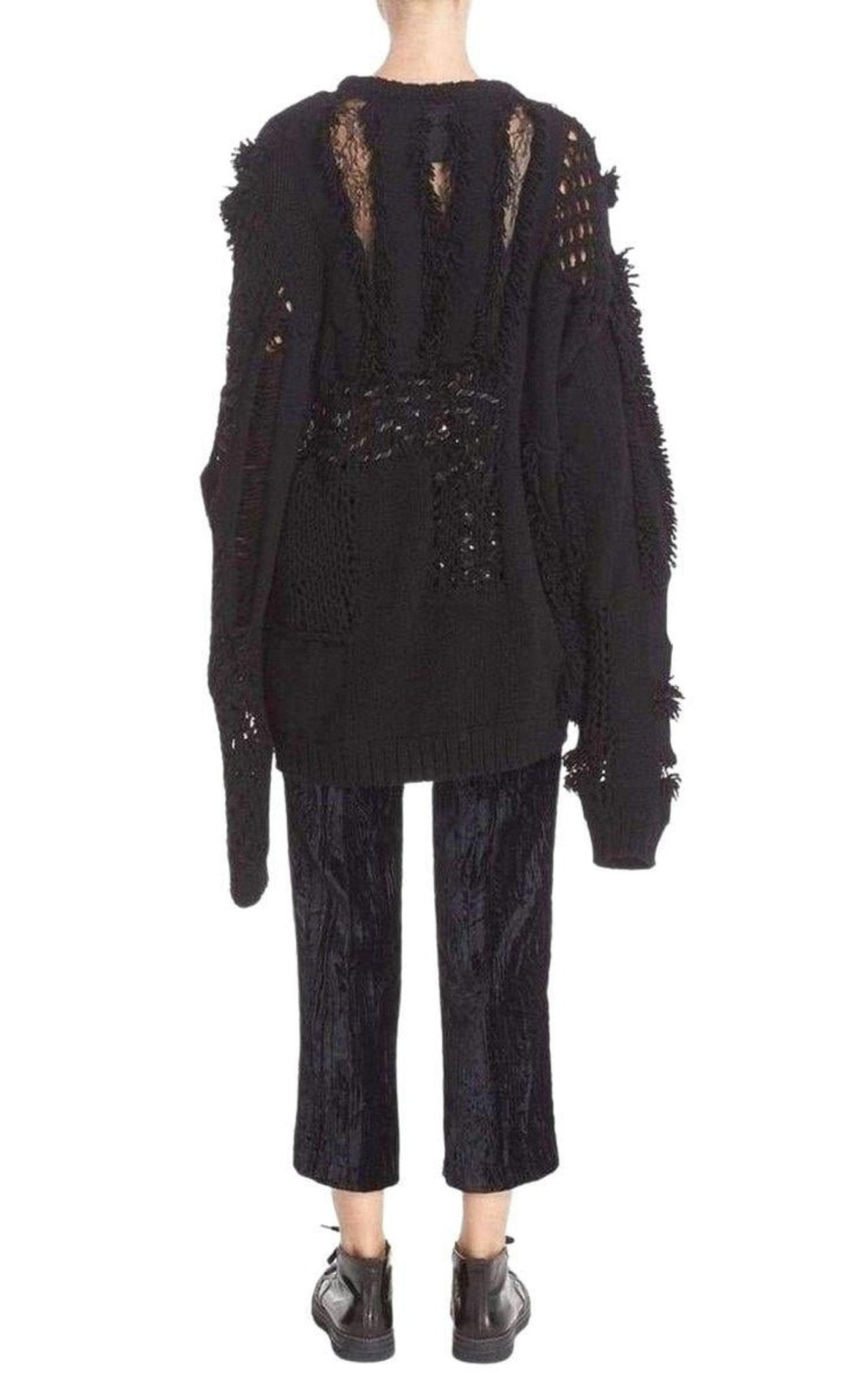 Koche Koché Embellished Open Knit Wool Blend Sweater - Runway Catalog