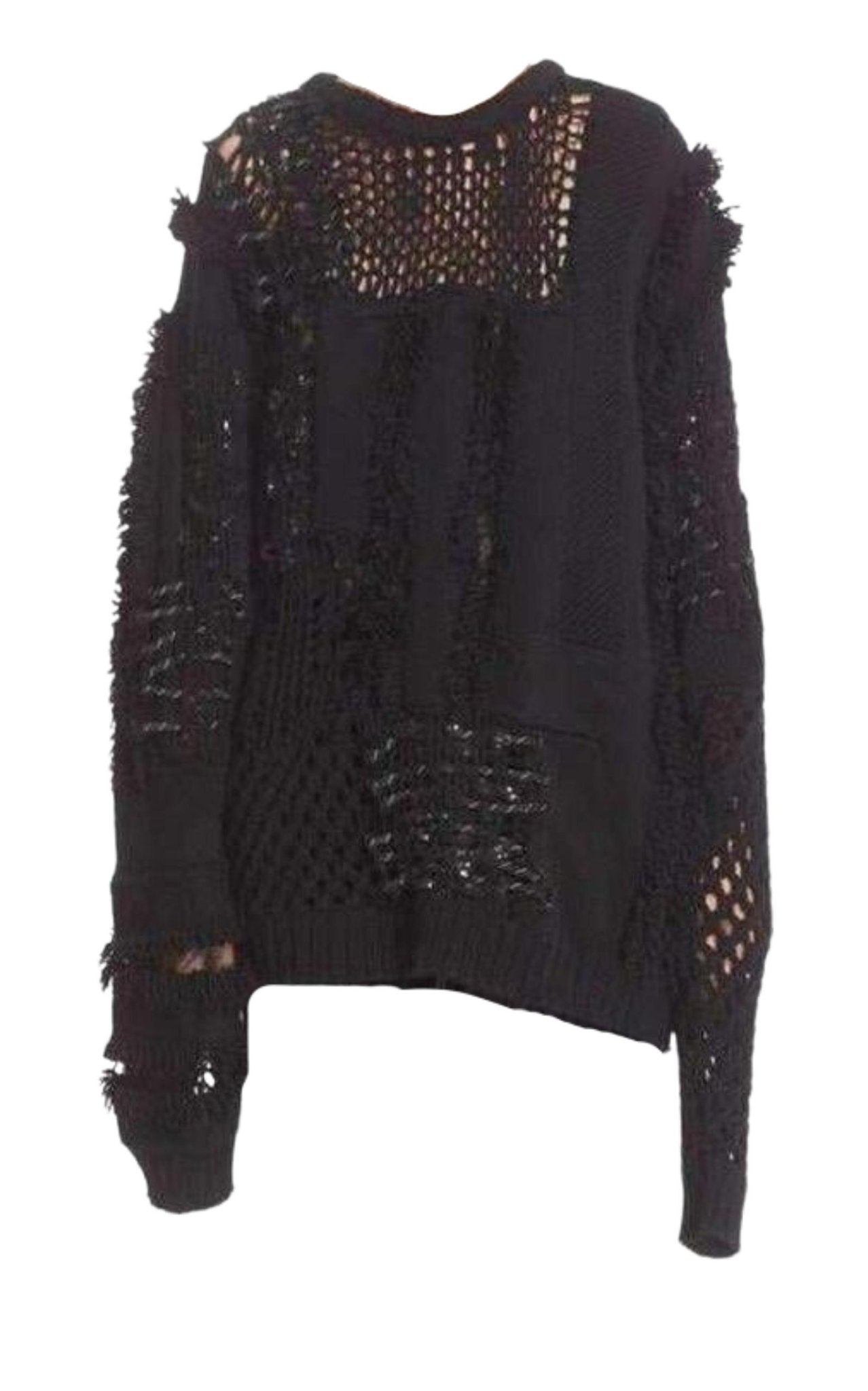 Koche Koché Embellished Open Knit Wool Blend Sweater - Runway Catalog