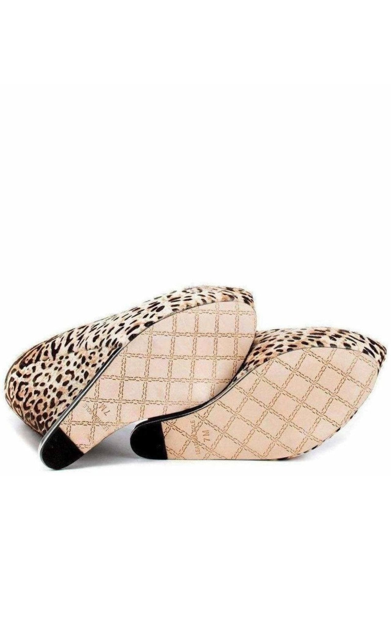 L.A.M.B. Leopard Print Leather Wedge - Runway Catalog
