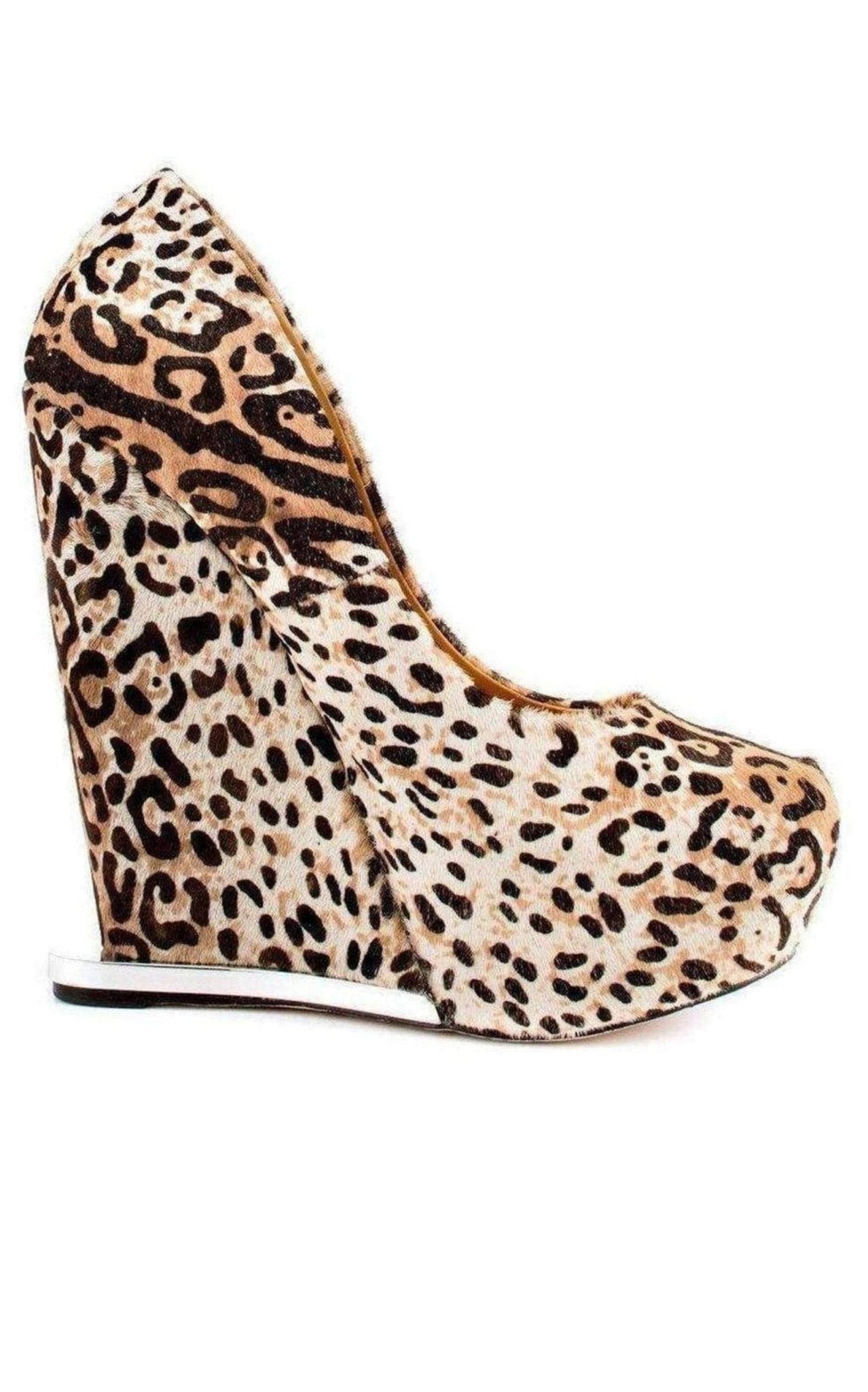 L.A.M.B. Leopard Print Leather Wedge - Runway Catalog