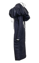 LaQuan Smith Faille Halter Neck Puff Sleeve Midi Dress - Runway Catalog