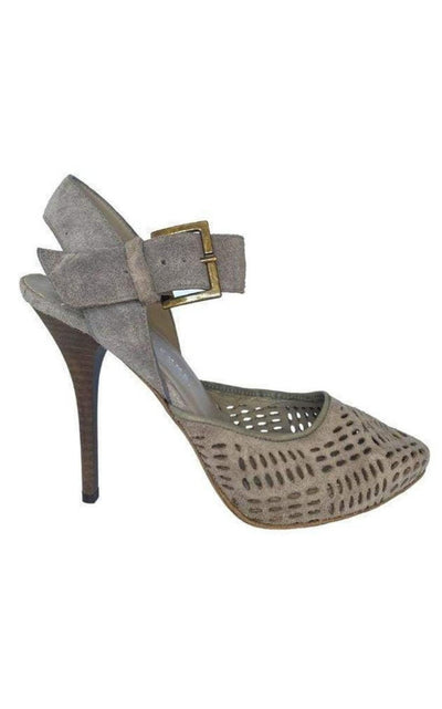 Latitude Femme Laser Cutout Leather Sandal Shoes - Runway Catalog