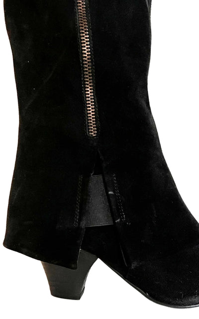 Latitude Femme Over - the - knee Black Suede Boots - Runway Catalog