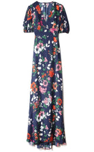 Lela Rose Floral Printed Georgette V - Neck Gown - Runway Catalog