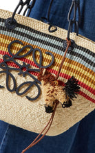 Loewe Giraffe Bag Charm in Raffia and Calfskin - Runway Catalog