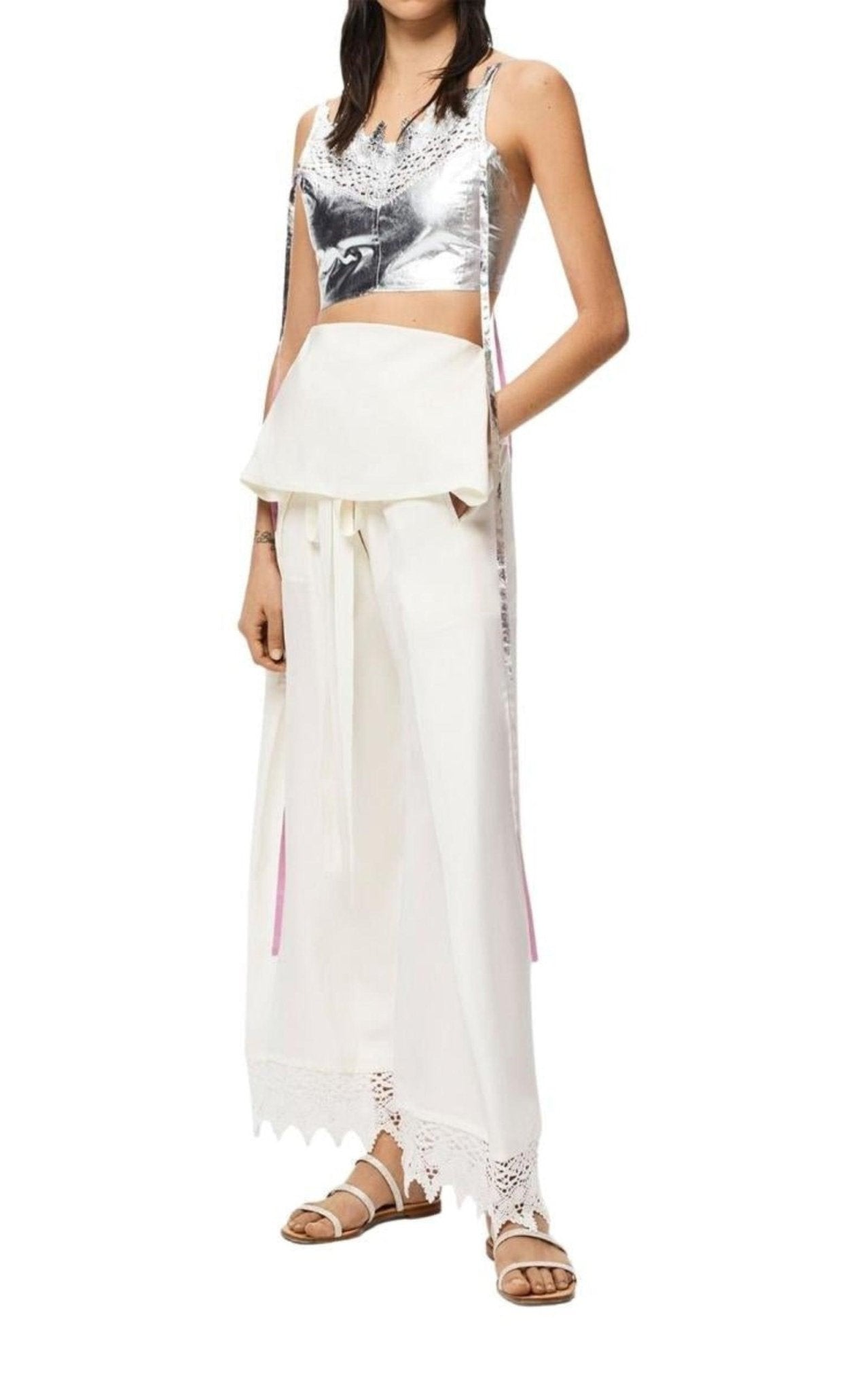 Loewe Ibiza Macramé Belted Trousers – Runway Catalog
