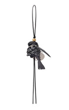 Loewe leather bird charm black white with gold Anagram