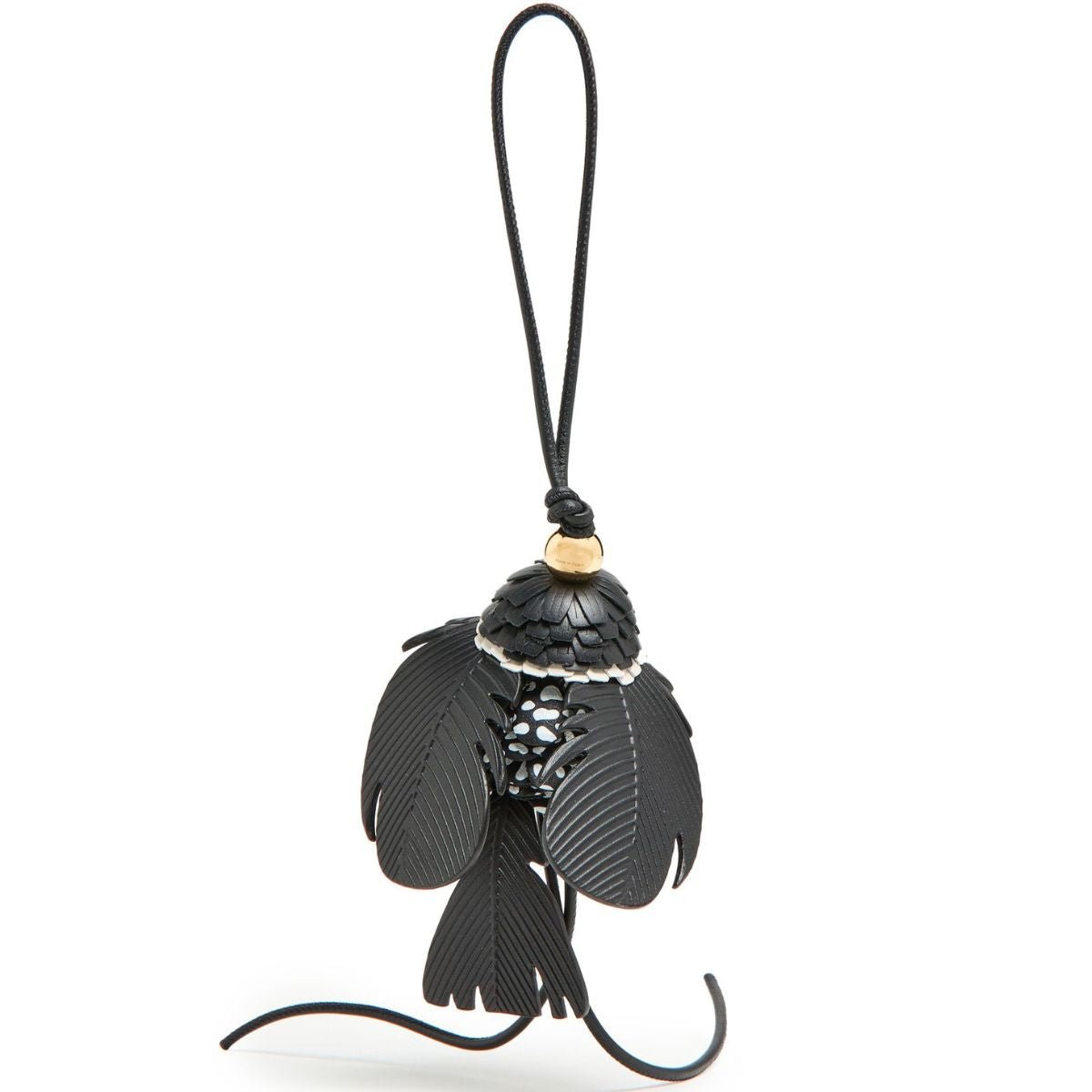 Loewe Leather Bird Charm Black White
