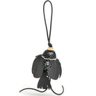 Loewe leather bird charm black white with gold Anagram