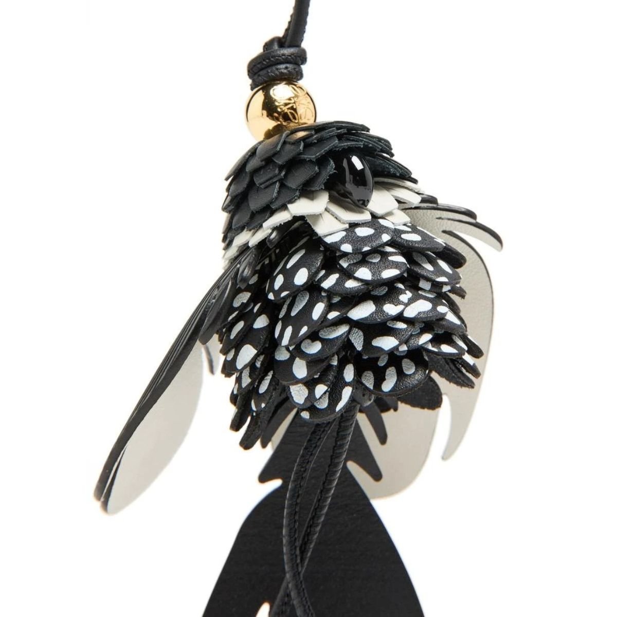 Loewe_leather_bird_charm_black_white_with_gold_Anagram