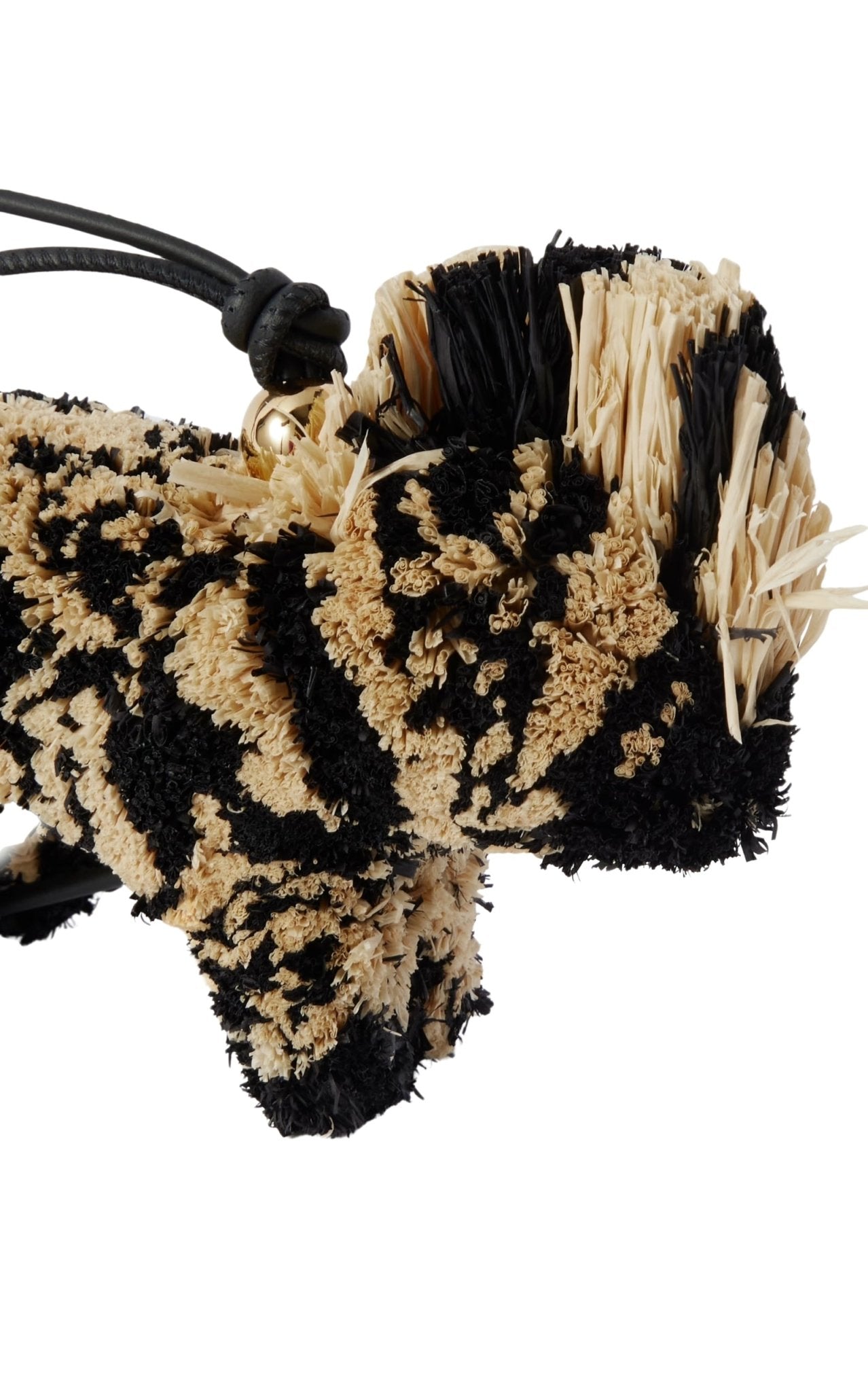 Loewe Paula’s Ibiza Zebra Leather - Trimmed Raffia Charm - Runway Catalog