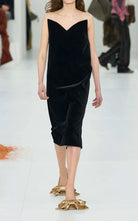 Loewe Strapless Cotton - blend Velvet Mini Dress - Runway Catalog