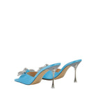 MACH & MACH Blue Double Bow Square Toe Mules - Runway Catalog