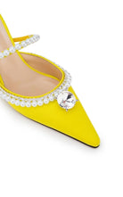 MACH & MACH Yellow Diamond & Pearl 65 Heels - Runway Catalog