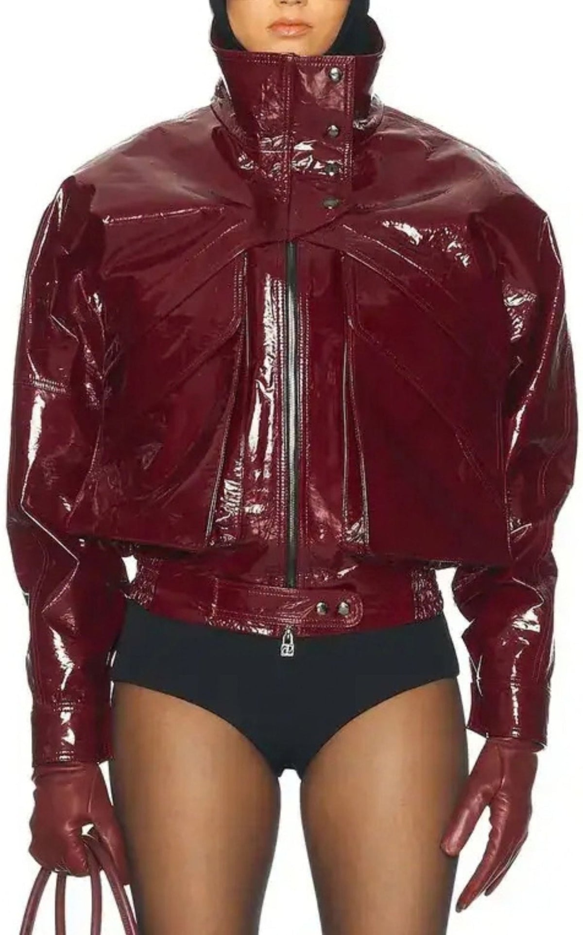 Magda Butrym Glossy Patent Leather Jacket - Runway Catalog