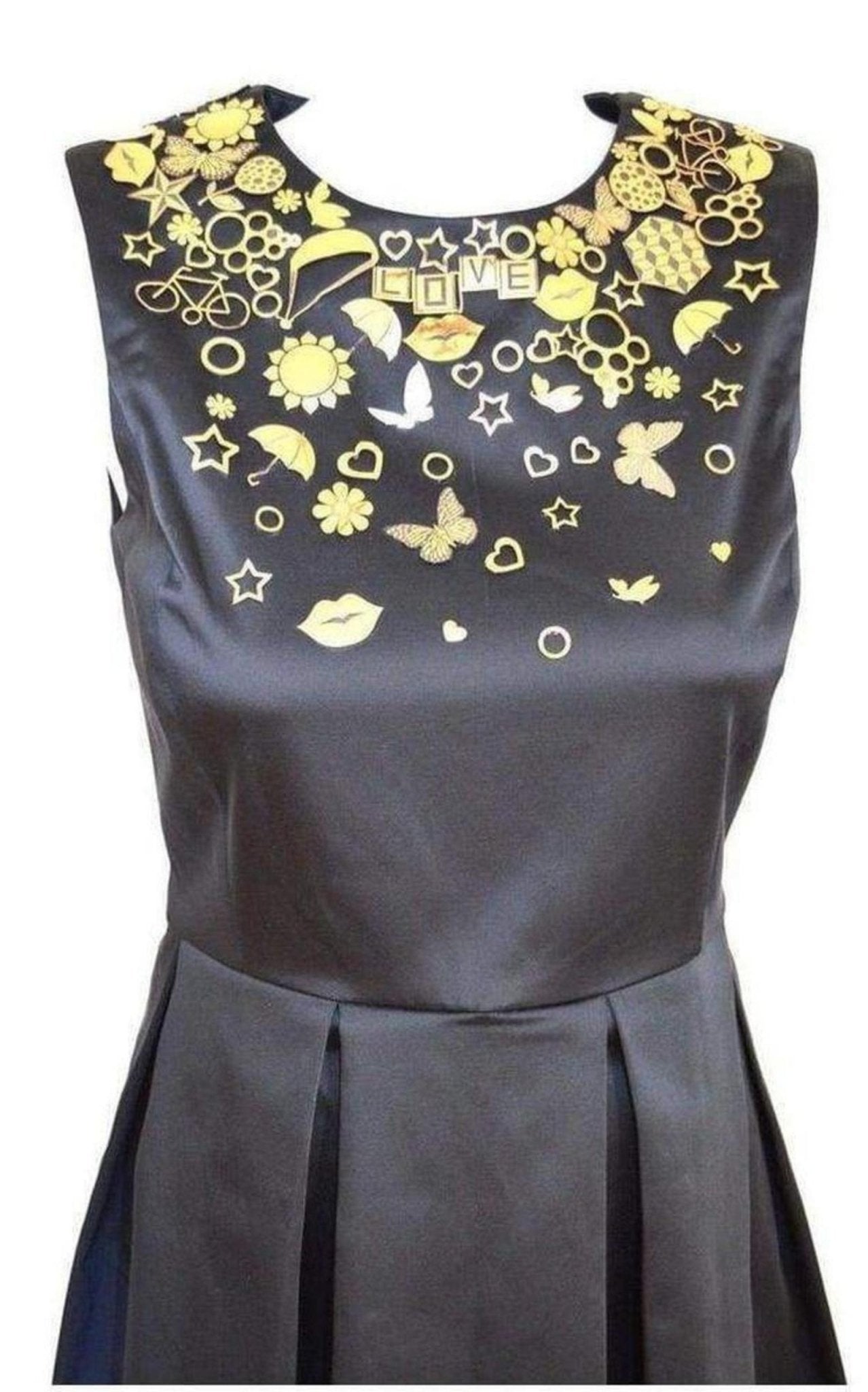 Manish Arora Black Gold Embellished Details Dress - Runway Catalog