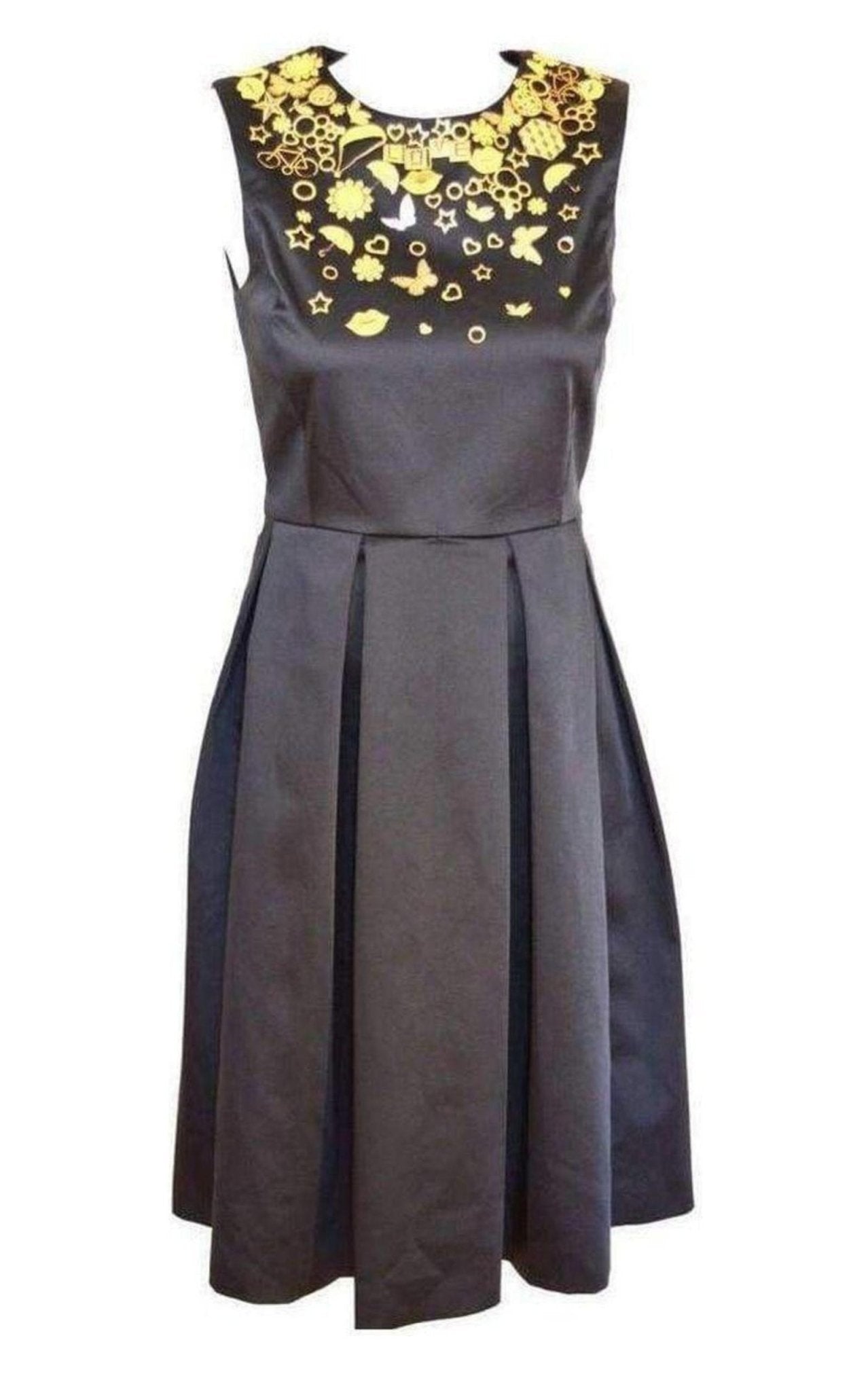 Manish Arora Black Gold Embellished Details Dress - Runway Catalog