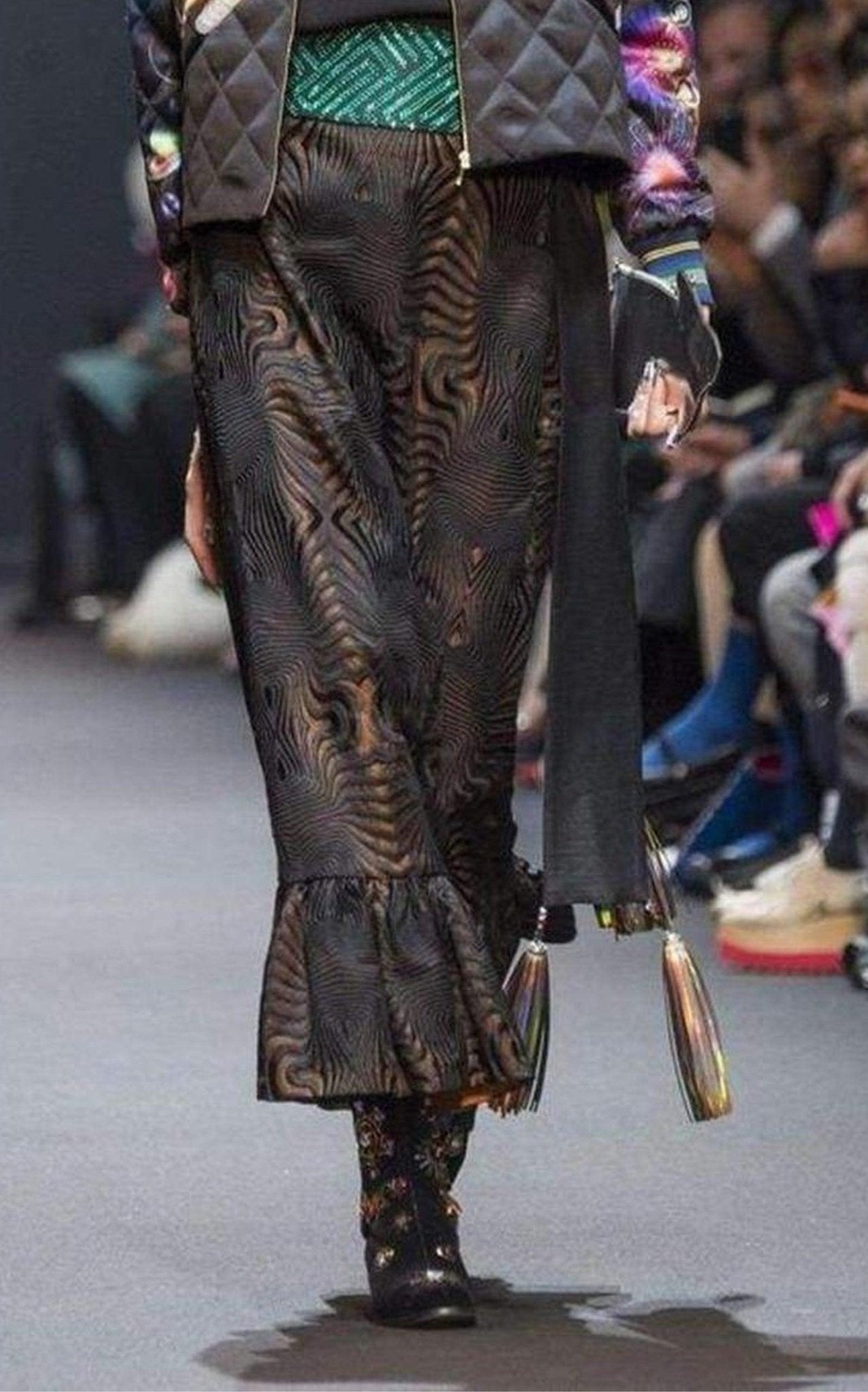 Manish Arora Embroidered Maxi Ruffle Hem Skirt - Runway Catalog