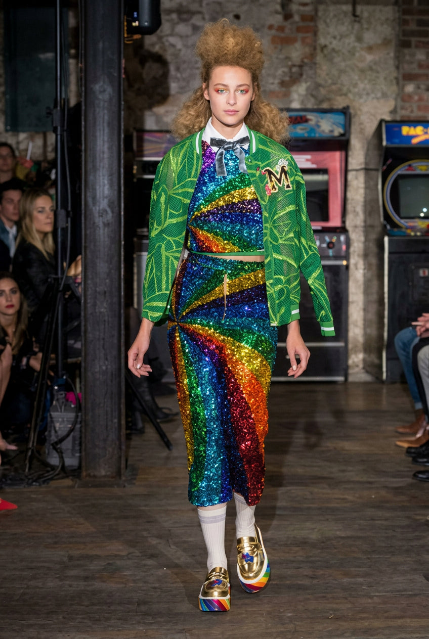 Manish Arora Rainbow colours sequins cocktail dress - Runway Catalog